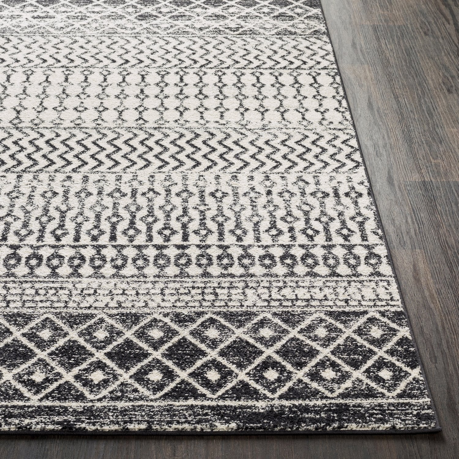 Livabliss Chester Boho Moroccan Runner Area Rug,2'7'' X 7'6'',Black