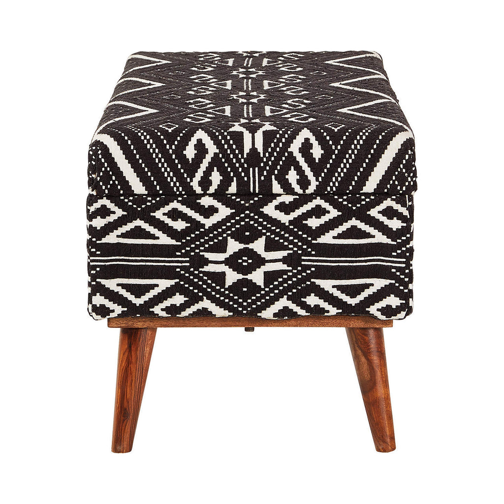 Coaster Furniture Upholstered Black and White Storage Bench 918490