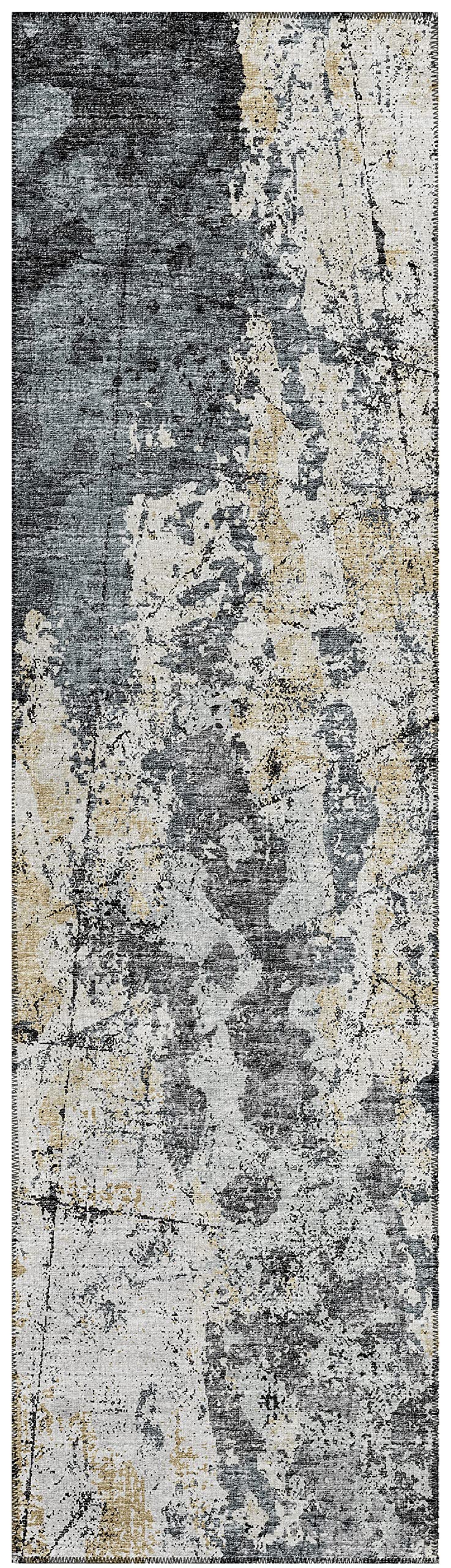 Addison Rugs Indoor/Outdoor Accord Aac33 Black Washable 2'3" X 7'6" Indoor Outdoor Runner Rug, Easy Clean, Machine Washable, Non Shedding, Bedroom, Living Room, Dining Room, Kitchen, Patio Rug
