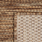 Solid Outdoor Rug For Patio Or Balcony Weatherproof In Mottled Brown Beige, Size: 2' X 3'3'
