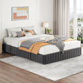 Yaheetech Queen Upholstered Platform Bed with 4 Storage Drawers, No Fixed Headboard, Mattress Foundation with Wood Slat Support,