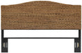 Crosley Furniture Serena Handwoven Natural Fiber Rattan Bed Headboard, Banana Leaf, King