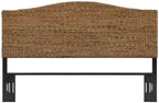 Crosley Furniture Serena Handwoven Natural Fiber Rattan Bed Headboard, Banana Leaf, King