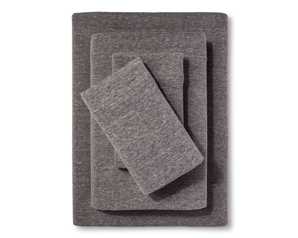 Twin Extra Long 100% Cotton Jersey Sheet Set - Soft And Comfy - By Crescent Bedding Heather Grey Twin Xl