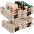 Best Choice Products Set of 4 9x12in Water Hyacinth Pantry Baskets, Woven Organizers w/Chalkboard Label, Chalk Marker - White