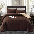 Hig 3Pc Down Alternative Comforter Set - All Season Reversible Comforter With Two Shams - Quilted Duvet Insert With Corner Tabs