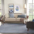 Nourison Essentials Indoor/Outdoor Blue/Grey 8' X 10' Area Rug, Easy -Cleaning, Non Shedding, Bed Room, Living Room, Dining Room, Backyard, Deck, Patio (8X10)