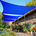Shademart 14' X 20' Blue Sun Shade Sail Upf50 Rectangle Canopy Fabric Cloth Screen Smtaps16, Water And Air Permeable & Uv Resist