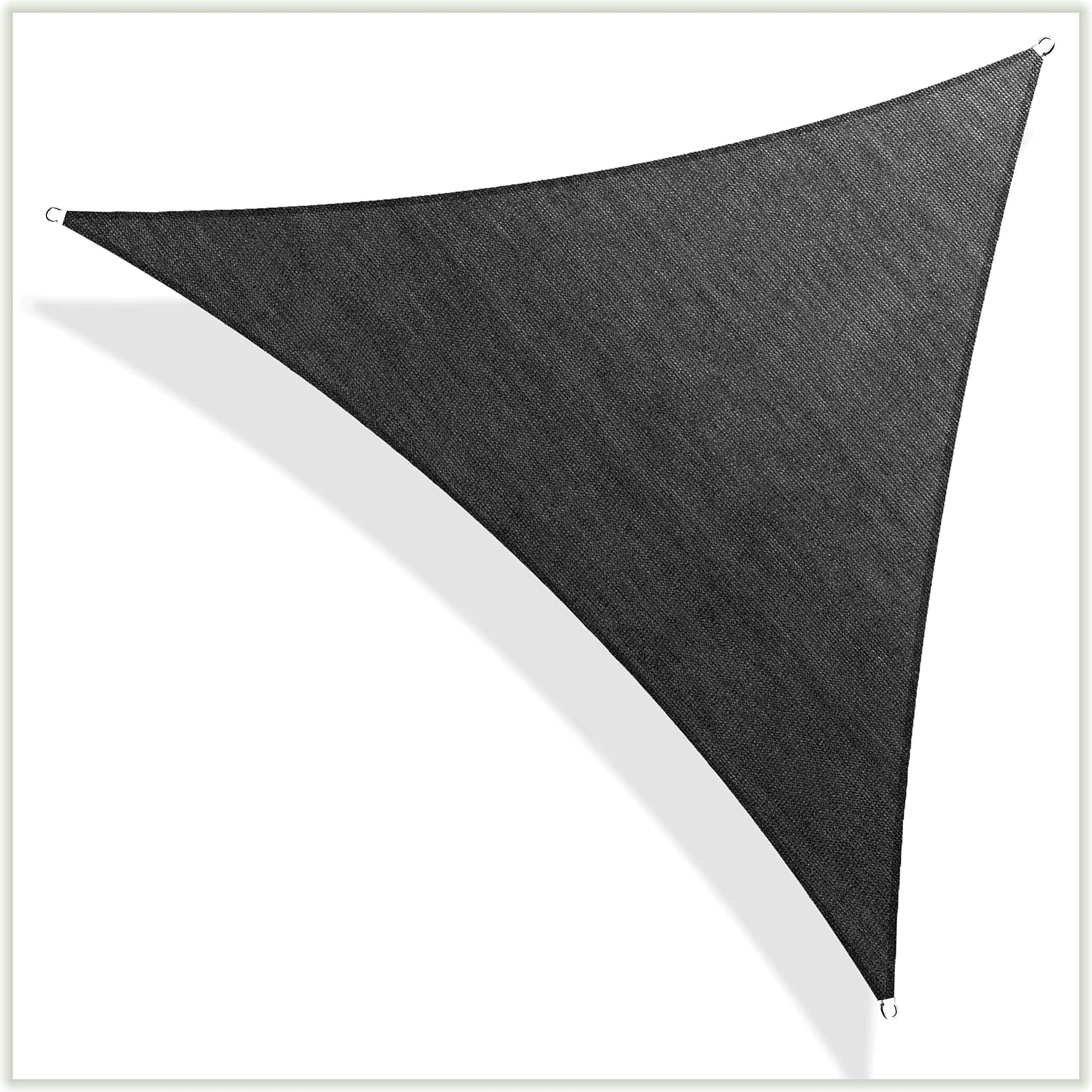 ColourTree TAPT20 Custom Size Order to Make 22  x 22  x 22  Black Triangle Sun Shade Sail Canopy Mesh Fabric UV Block UPF50 -
