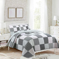 Cozy Line Home Fashions Black White Pink Polka Dots Striped Star Girl 100% Cotton Reversible Quilt Bedding Set, All-Season Cover