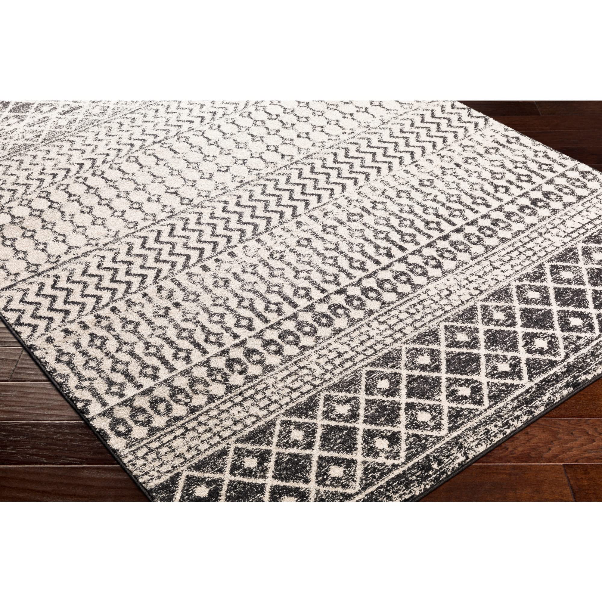 Livabliss Chester Boho Moroccan Area Rug,3'11'' X 5'7'',Black