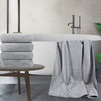 Polyte Microfiber Quick Dry Lint Free Bath Towel, 57 X 30 In, Pack Of 4 (Gray)