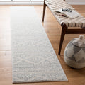SAFAVIEH Tulum Collection Runner Rug - 2 x 15, Ivory & Light Grey, Moroccan Boho Tribal Design, Non-Shedding & Easy Care, Idea