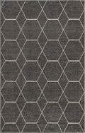 Unique Loom Trellis Frieze Collection Area Rug - Geometric (5 1 x 8, Dark Gray/ Ivory)