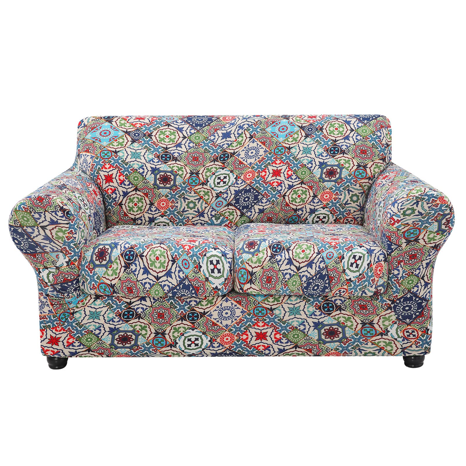 hyha Couch Cover, Loveseat Covers, Floral Pattern, Stretch, Printed, 3 Pieces, Sofa Slipcovers, for 2 Separate Cushion Couch Sof