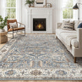 9x12 Area Rug for Living Room - Washable Soft Traditional Tribal Rug for Bedroom Dining Room Home Office, Non-Slip Stain Resista