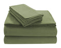 Tribeca Living Solfl170Ssckgr Solid 5-Ounce Flannel Extra Deep Pocket Cal Green, California King Sheet Set