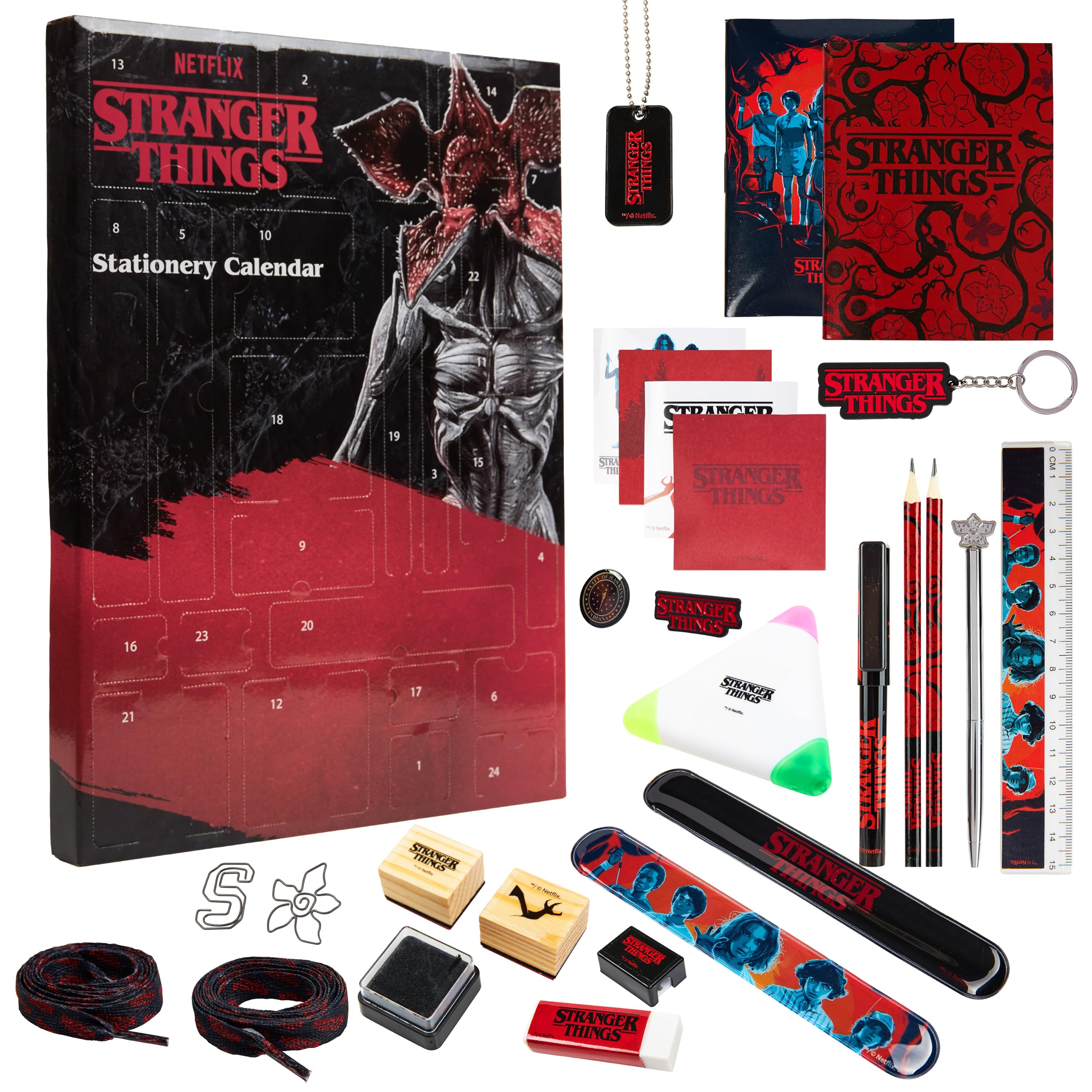 Stranger Things Advent Calendar 2023 for Kids and Teenagers Stationery Necklace Keychains Advent Calendars for Kids