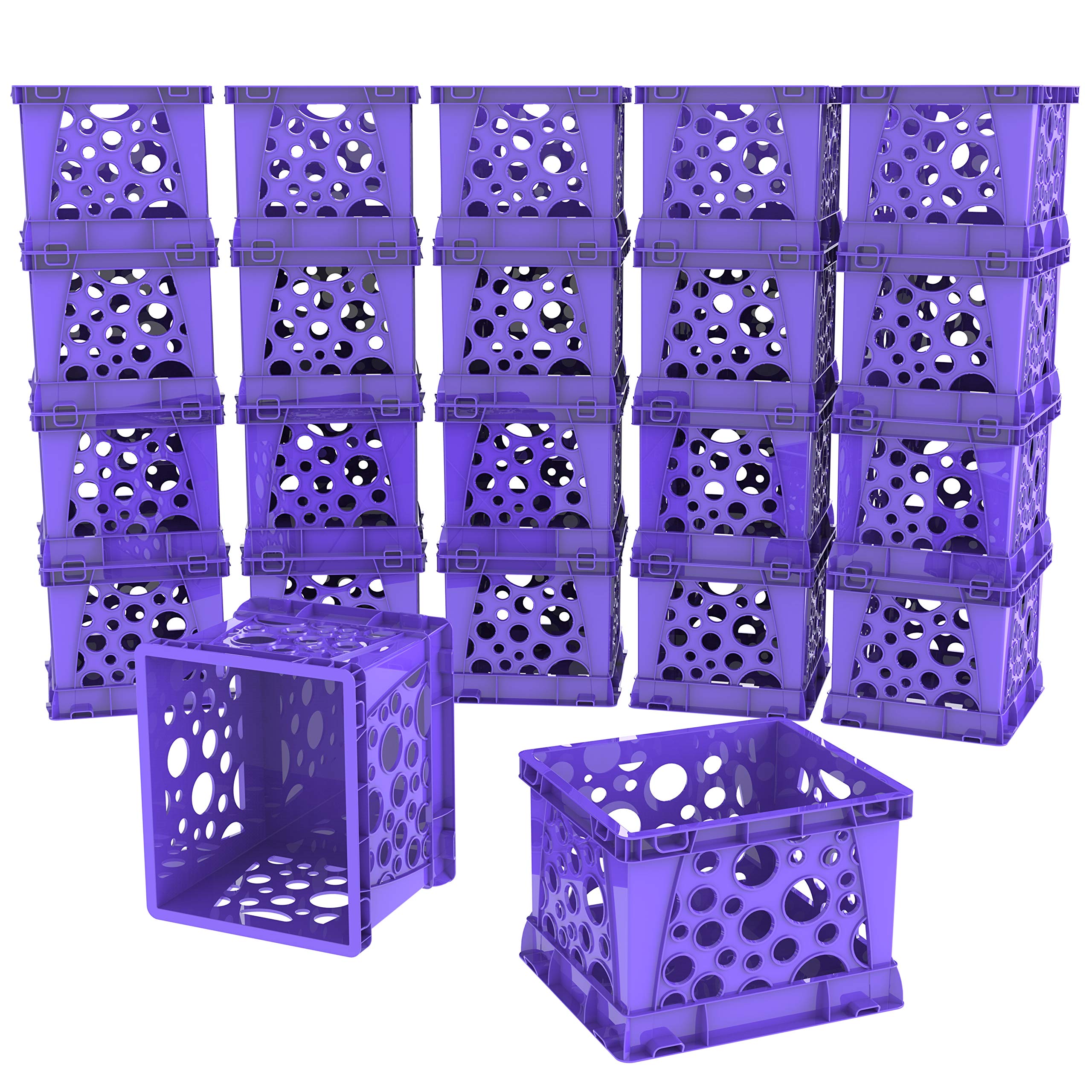 Storex Micro Crate, 6.75 X 5.8 X 4.8 Inches, Purple, 18-Pack (63105U18C)