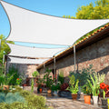 Shademart 17' X 18' White Sun Shade Sail Upf50 Rectangle Smtapr1416 Canopy Fabric Cloth Screen, Water And Air Permeable & Uv Res