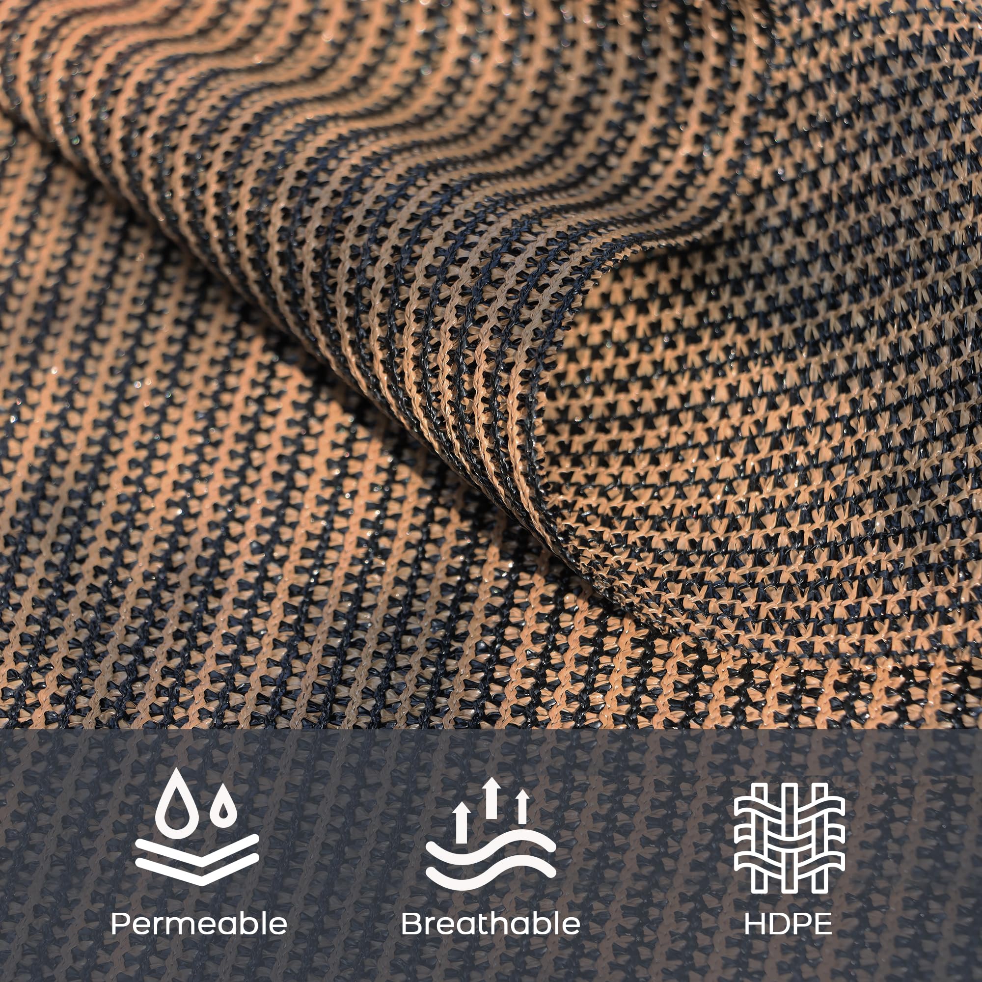 Vicllax Shade Fabric Sun Shade Cloth Privacy Screen With Grommets For Patio Garden Pergola Cover Canopy 10X10 Ft, Mocha