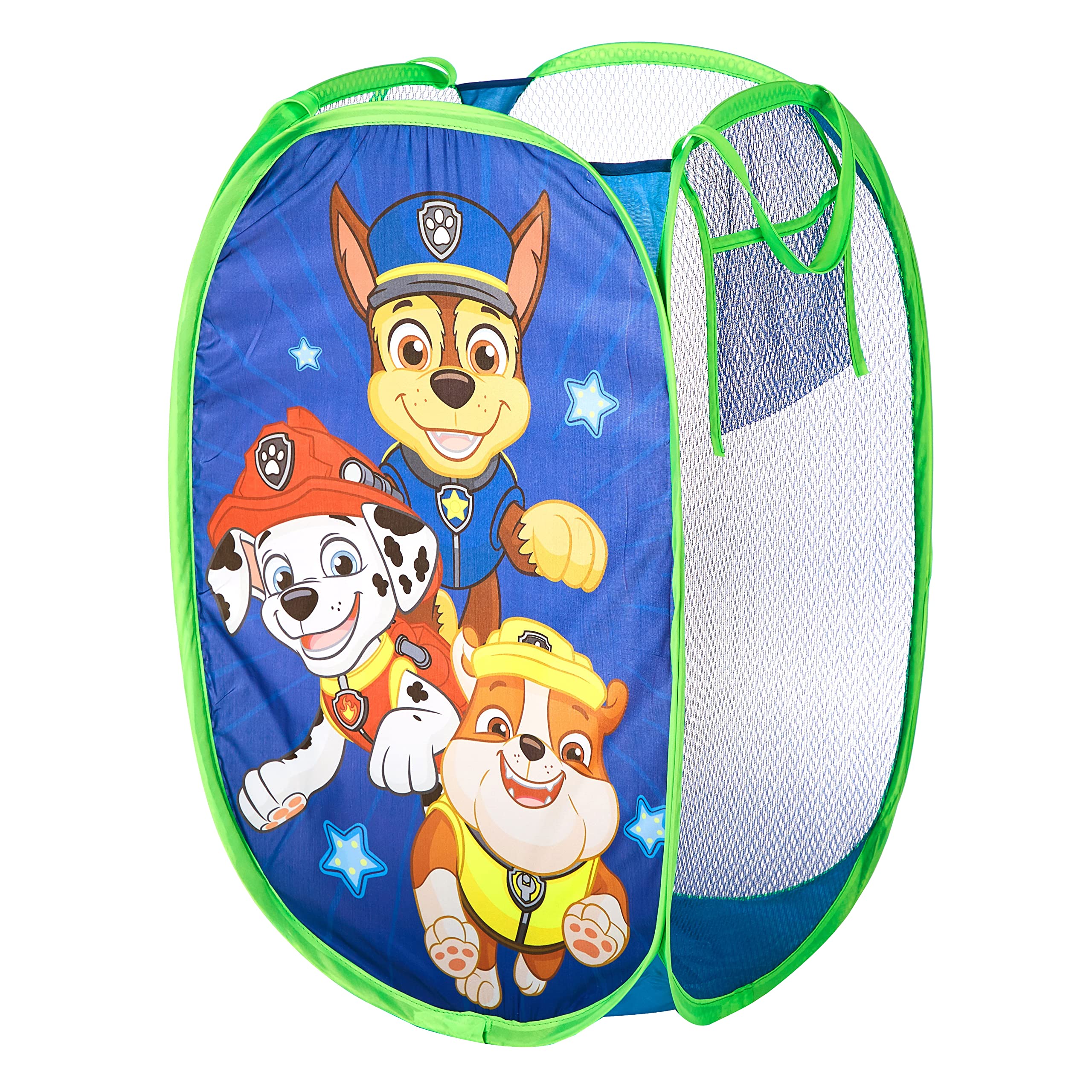 Nickelodeon Paw Patrol Chase, Rubble and Marshall Pop Up Hamper with Durable Carry Handles, 21 H x 13.5 W X 13.5 L