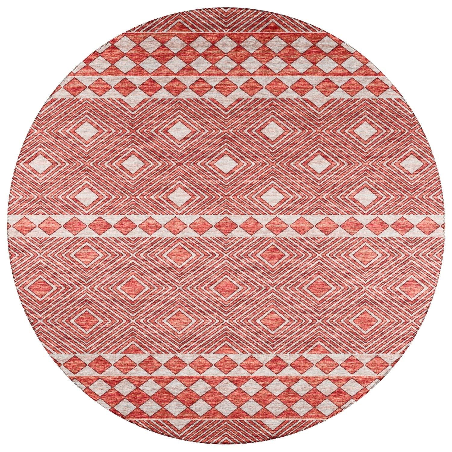 Sedona Sn1 Red Transitional Rug Round 6' X 6'