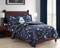 Sapphire Home 3 Piece Space Themed Twin Kids Comforter Set - Kids Bedding - Pillow Sham, Decorative Toy Pillow - Solar System Be