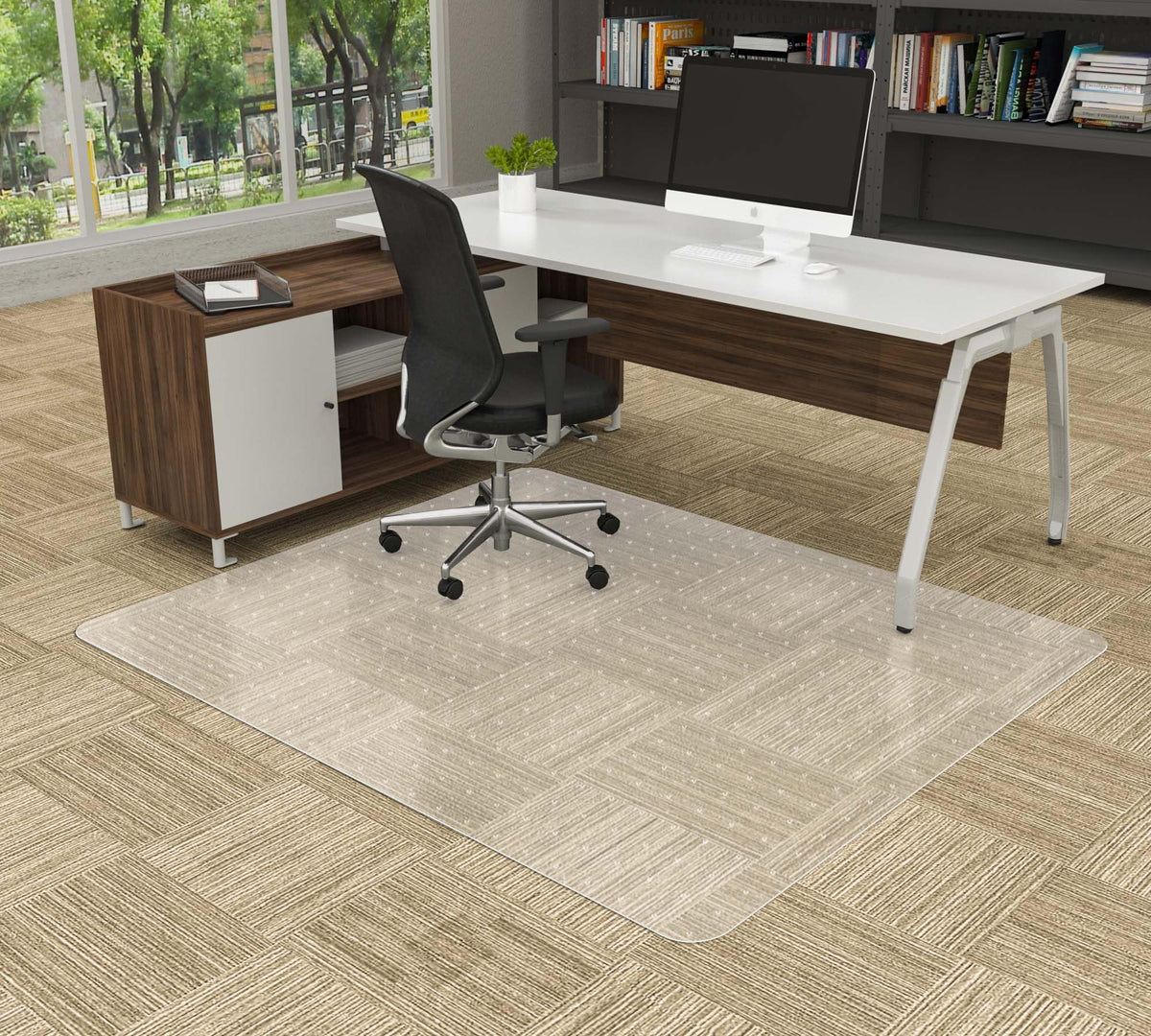 Amyracel Extra Large Office Chair Mat For Low Pile Carpeted Floors - 46' X 60' Clear Desk Chair Floot Mat For Home & Offices,