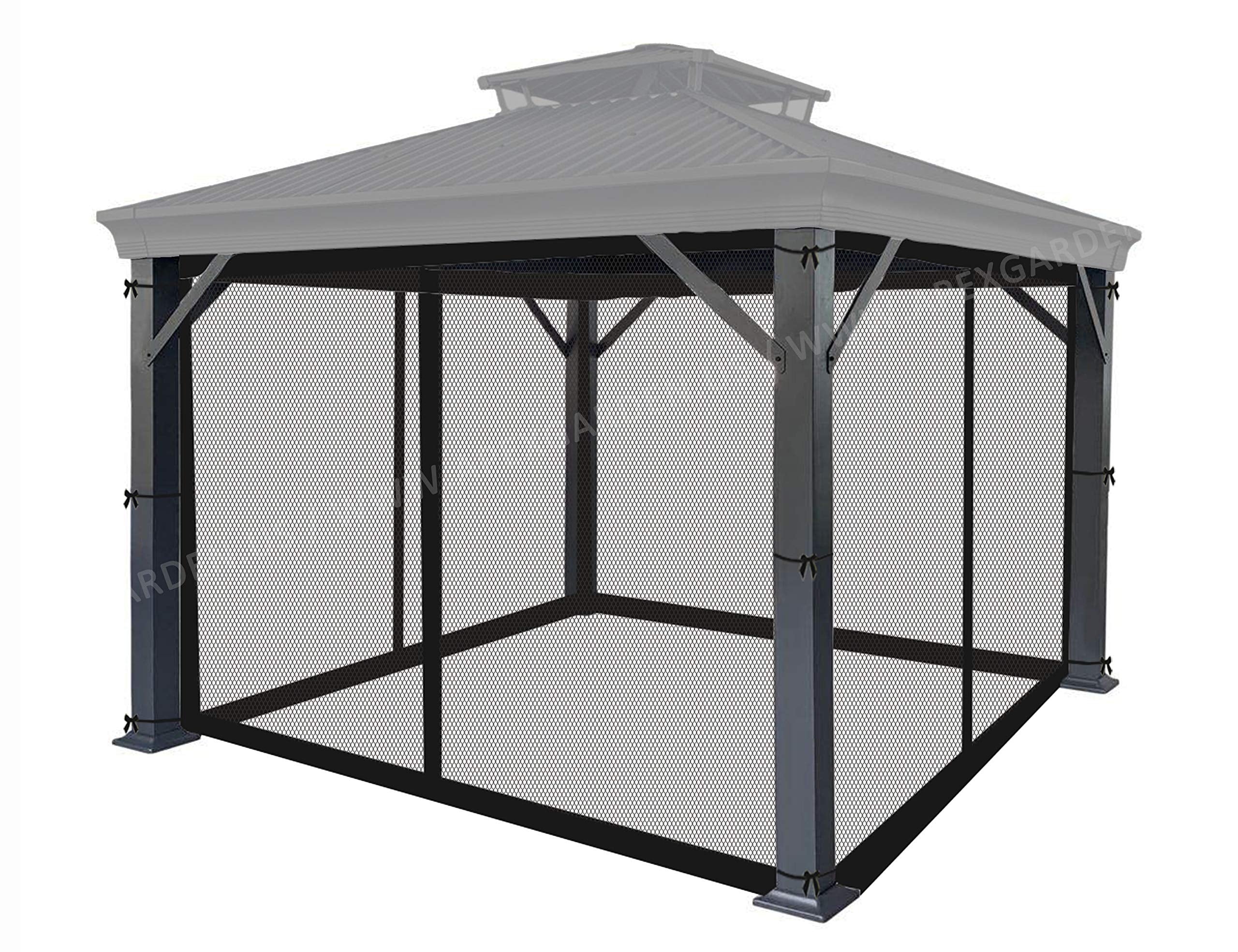10-Ft X 12-Ft Gazebo Replacement Mosquito Screen Netting (Screen Net Only) (Black)