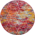 Unique Loom Trellis Frieze Collection Area Rug - Geometric (6 Round, Multi/ Ivory)