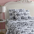 Betsey Johnson - Twin Sheets, Soft & Lightweight Bedding, Fade & Wrinkle Resistant, Ideal Valentine'S Day Gifts (Betseys Toile Black, Twin)