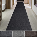 iCustomRug Spartan Weather Warrior Heavy Duty Indoor/Outdoor Utility Textured Runner, Non-Slip Rubber Backing 4 x 22 Black