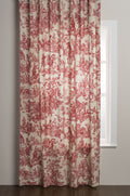 Maison D' Hermine 100% Cotton Curtain - 50'X96' Red Decorative Curtain - Aesthetic Curtains For Farmhouse, Kitchen & Bedroom -