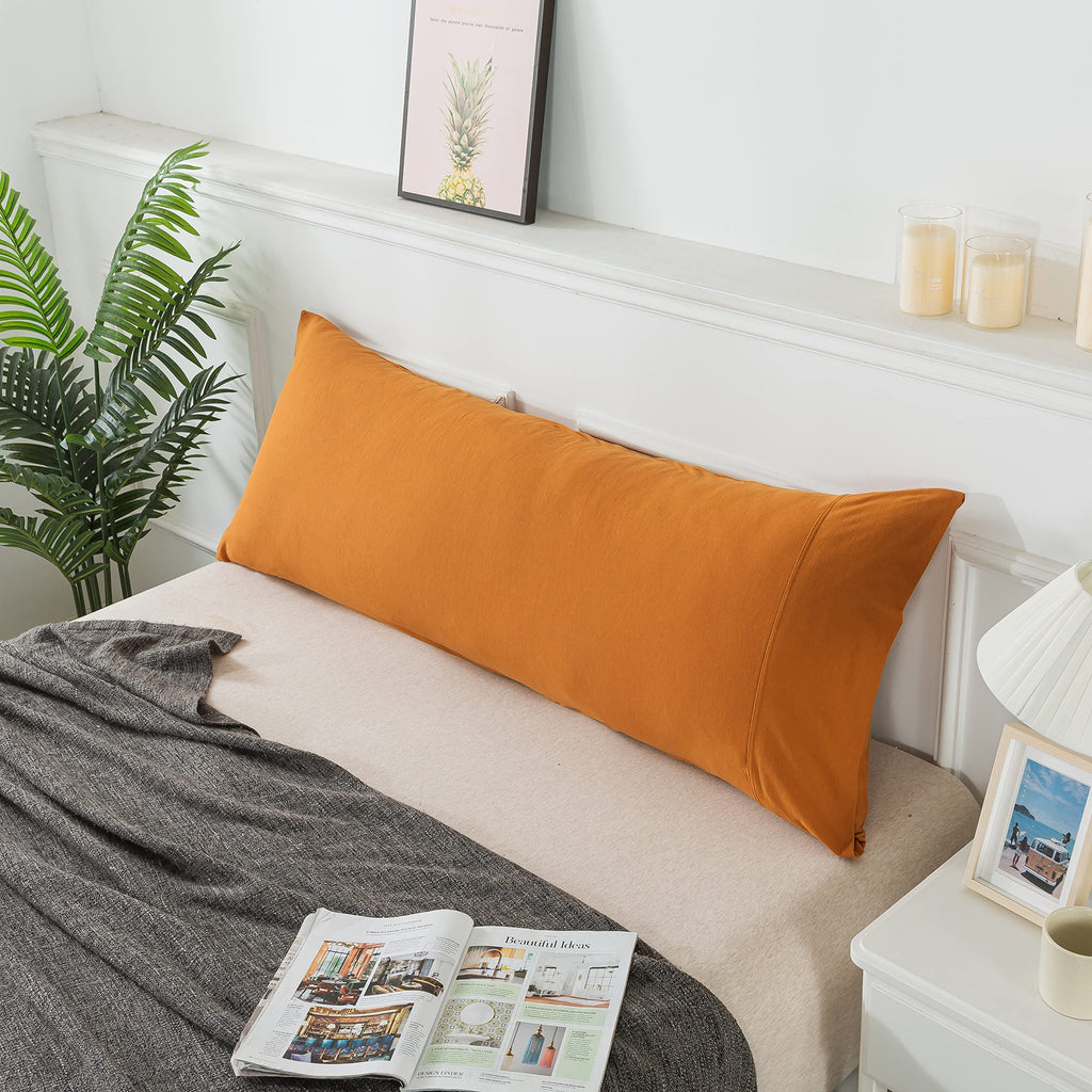 Household 100% Jersey Cotton Pillowcase 20   X54   -Light Weight, Comfortable, Super Soft Pillow Case With Envelope Closure (Bur