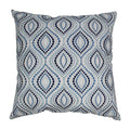Blazing Needles 20-inch Indian Blue Palette Ogee Hand-embroidered Throw Pillow