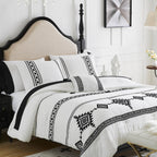 Maireve White Boho Comforter Set Queen 8 Piece With Embroidery, Western Farmhouse Queen Bedding Sets With Comforters, Sheets, Be
