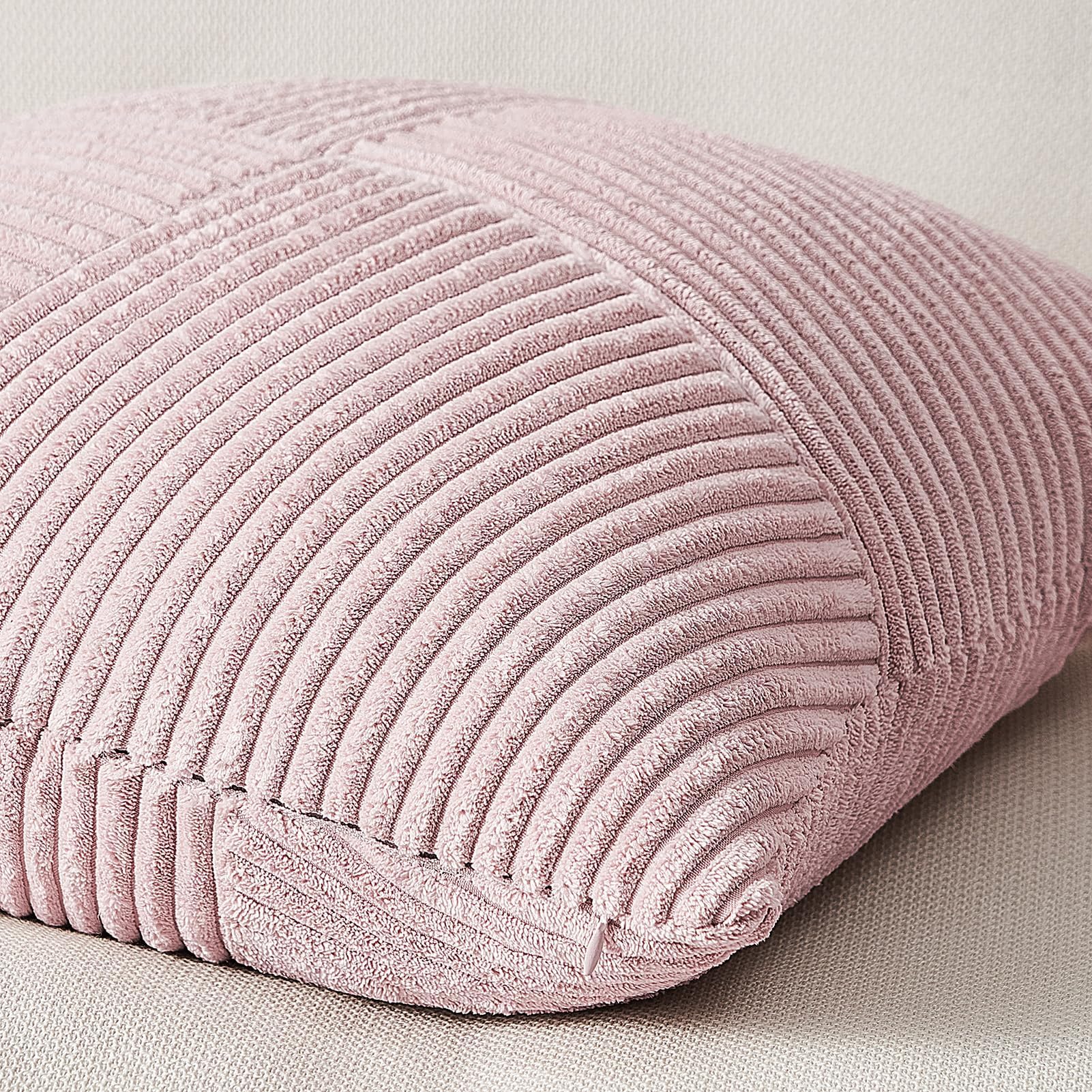 Topfinel Set Of 2 Blush Pink Decorative Throw Pillow Covers 20X20 Inch, Soft Corduroy Square Couch Pillow Covers Windmill Textur