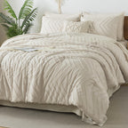 Litanika Dark Grey King Size Comforter Set With Sheets - 7 Pieces Bed In A Bag King Tufted Complete Beddding Sets With Comforter