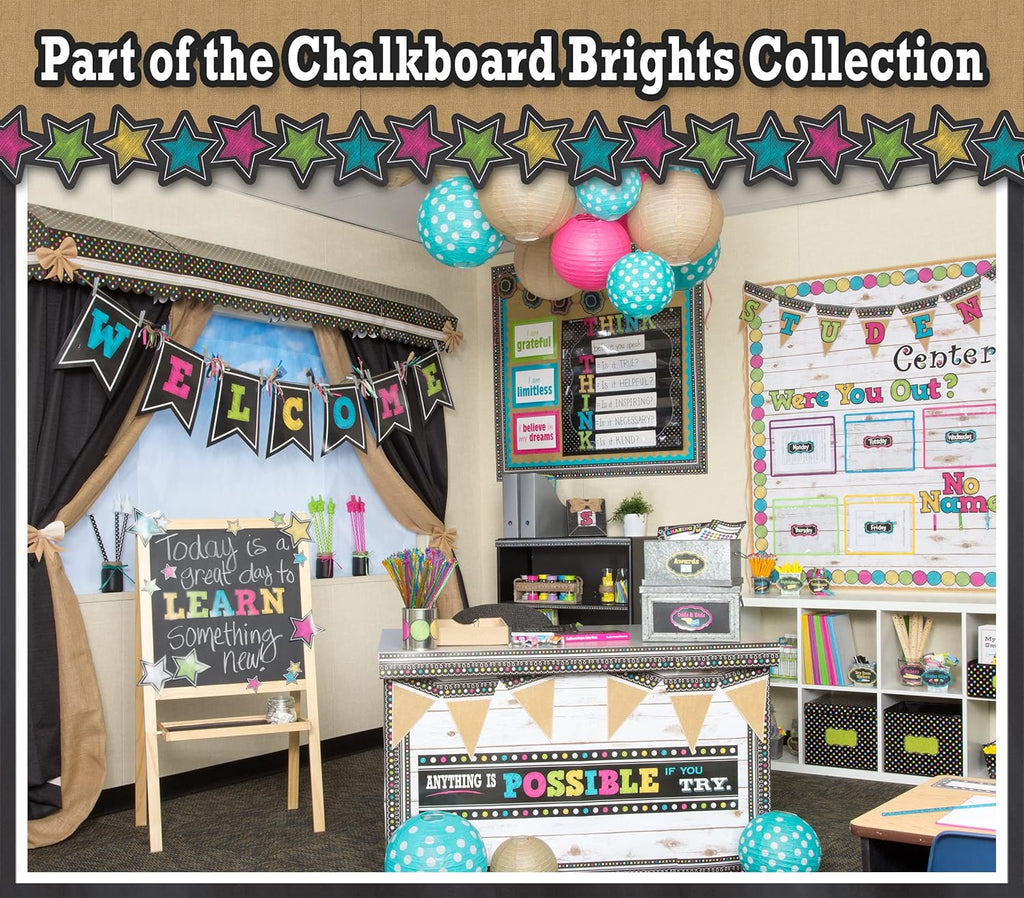 Teacher Created Resources Chalkboard Brights Mini Bulletin Board Set, 21 X 5 Inch, Multicolor