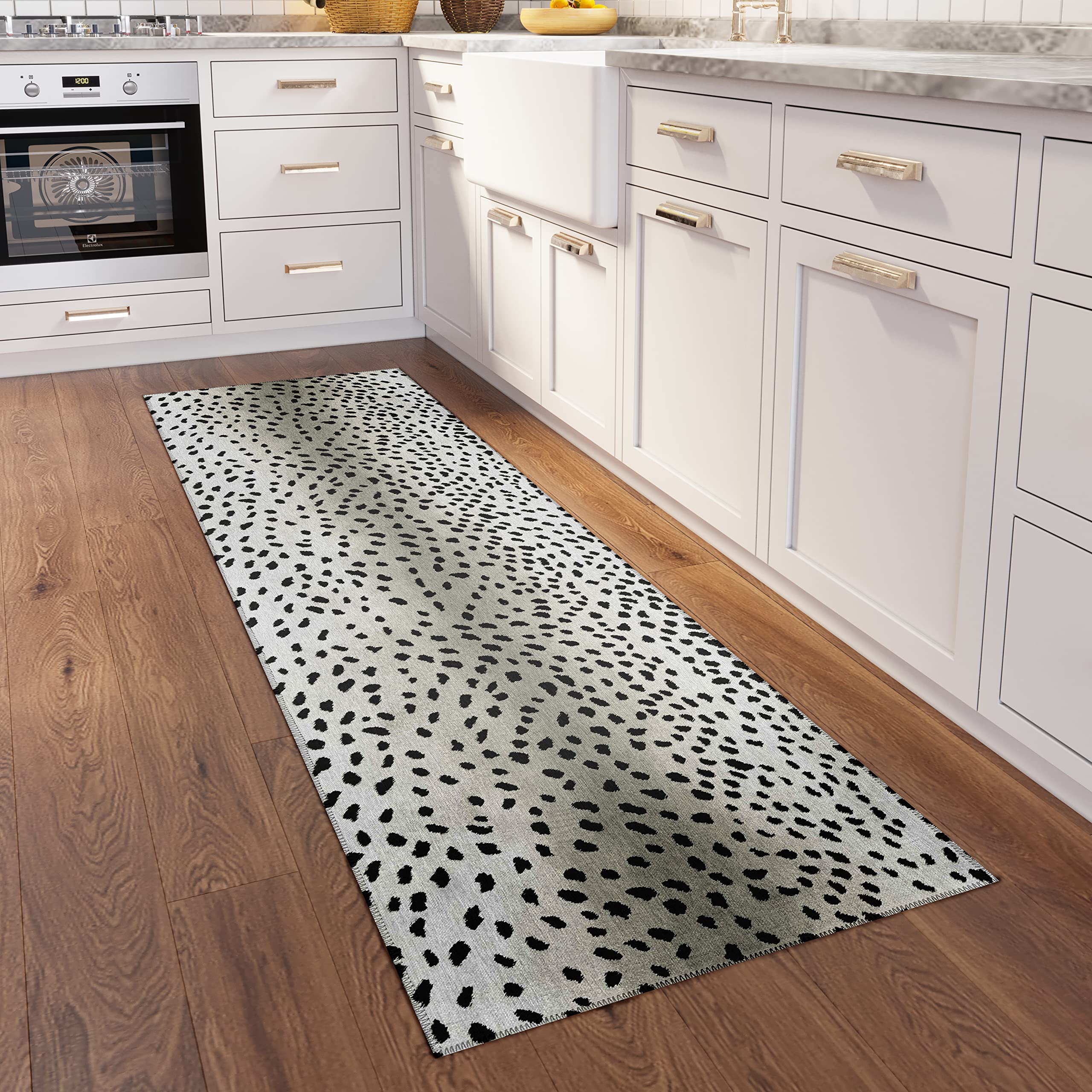 Addison Rugs Safari Asf33 Pearl Washable 2'3" X 7'6" Indoor Outdoor Hallway Runner Rug, Stain Resistant Washable Kitchen Area Carpet For Bathroom, Entry, Patio, Laundry And Bedroom Rug