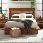Coaster Home Furnishings Winslow Farmhouse Wood Eastern King Size Panel Bed Frame Platform Bed 52-inch Headboard Smokey Walnut 223250KE