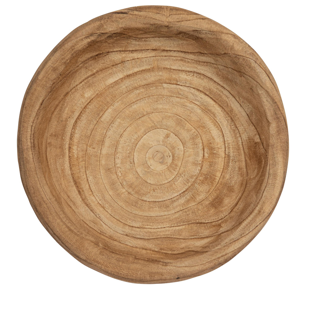 Creative Co-Op Decorative Paulownia Wood Bowl