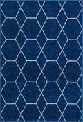 Unique Loom Trellis Frieze Collection Area Rug - Geometric (4 1 x 6 1, Navy Blue/ Ivory)