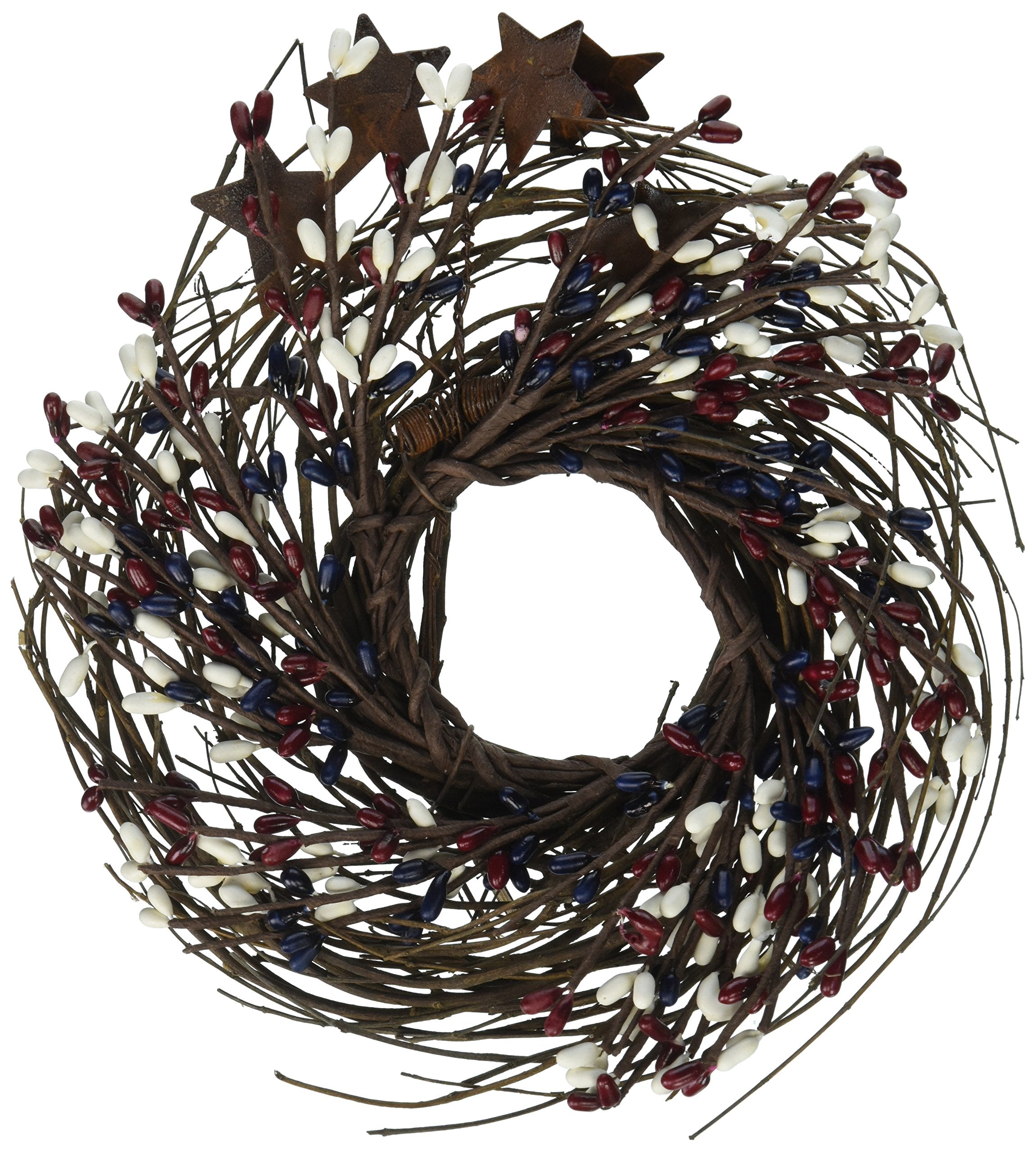 Country Mix Pip and Twig with Rusty Star Wreath, 7-Inch