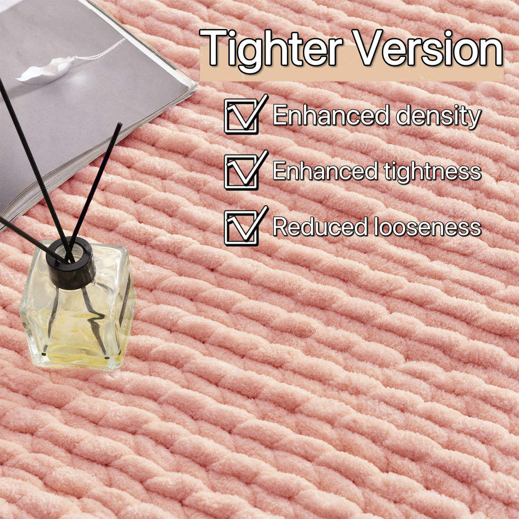 Maetoow Tighter Version Chenille Chunky Knit Blanket Throw 40  50 Inch, Handmade Warm & Cozy Blanket Couch, Bed, Home Decor, Sof