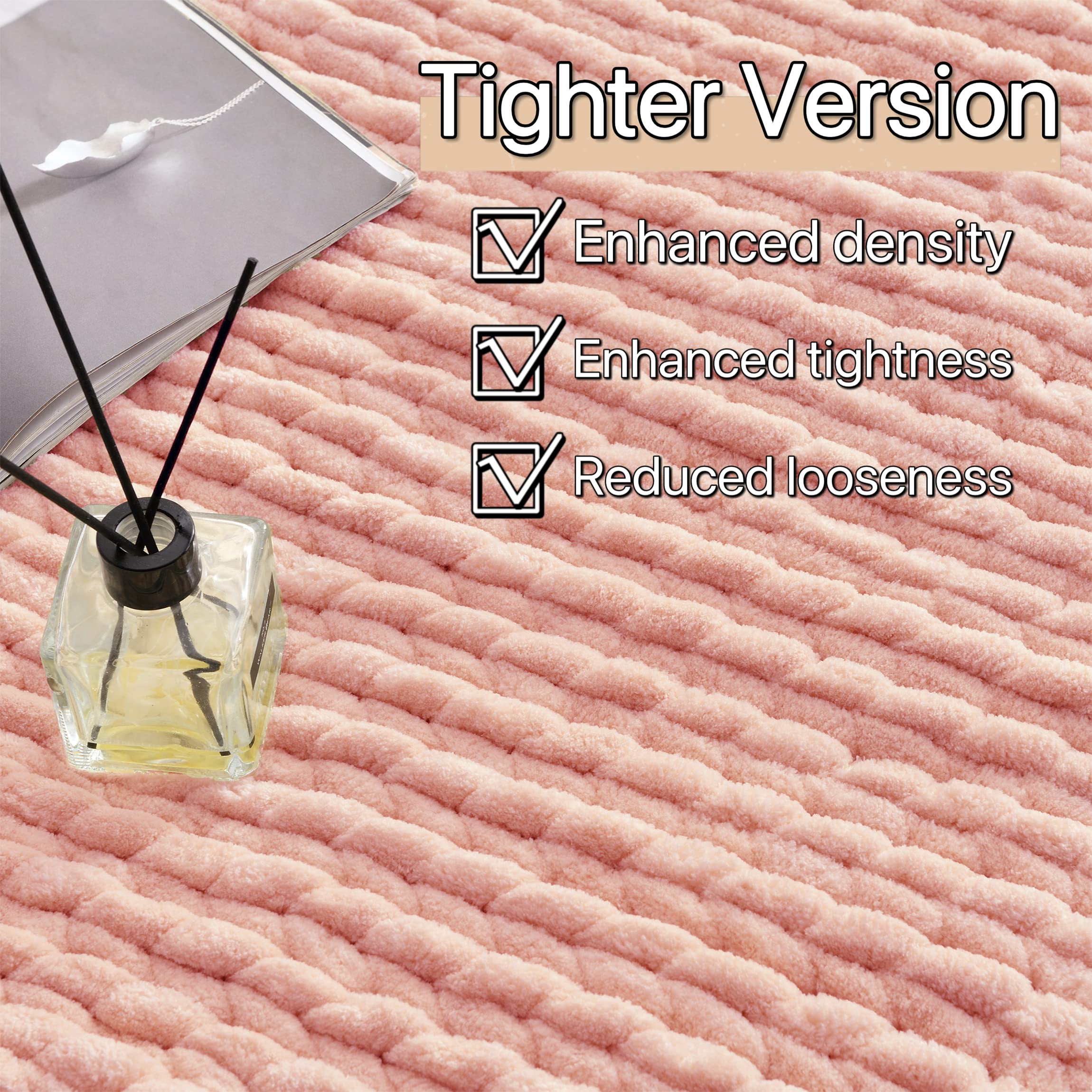 Maetoow Tighter Version Chenille Chunky Knit Blanket Throw 40  50 Inch, Handmade Warm & Cozy Blanket Couch, Bed, Home Decor, Sof