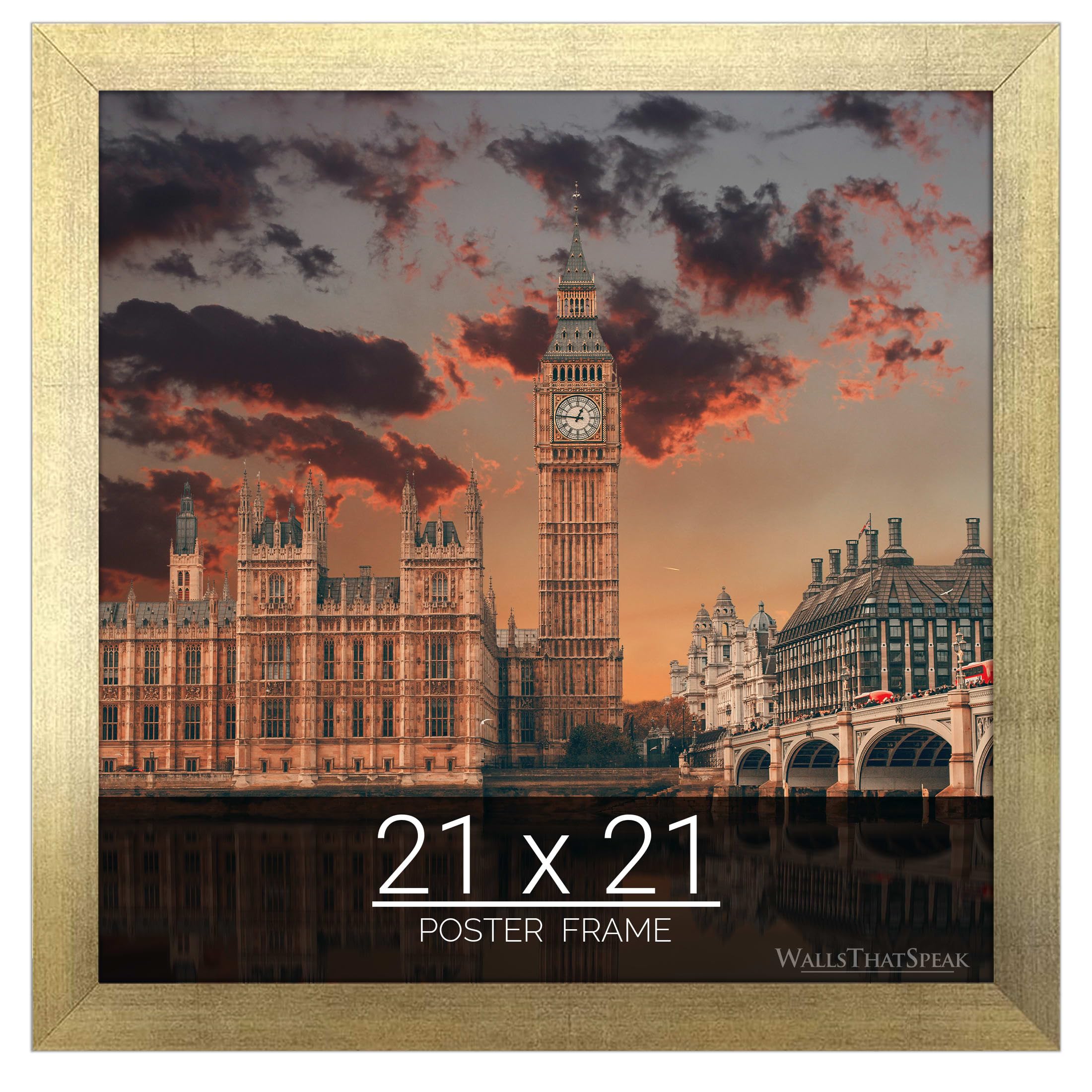 wallsthatspeak 21x21 Gold Picture Frame for Puzzles Posters Photos or Artwork