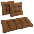 Blazing Needles Indoor/Outdoor Tufted Settee Cushion Set, Mocha 3 Count