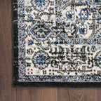 Nourison Passion Black Ivory 5'3'' X 7'3'' Area Rug, Boho, Traditional, Easy-Cleaning, Non Shedding, Bed Room, Living Room, Hall